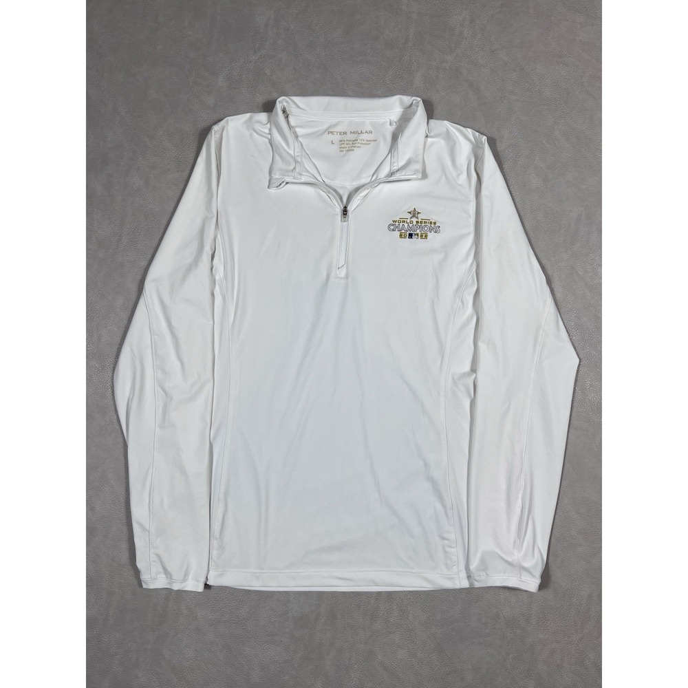 Womens Houston Astros Peter Millar Size Large Quarter Zip Pullover World Series - Picture 2 of 7